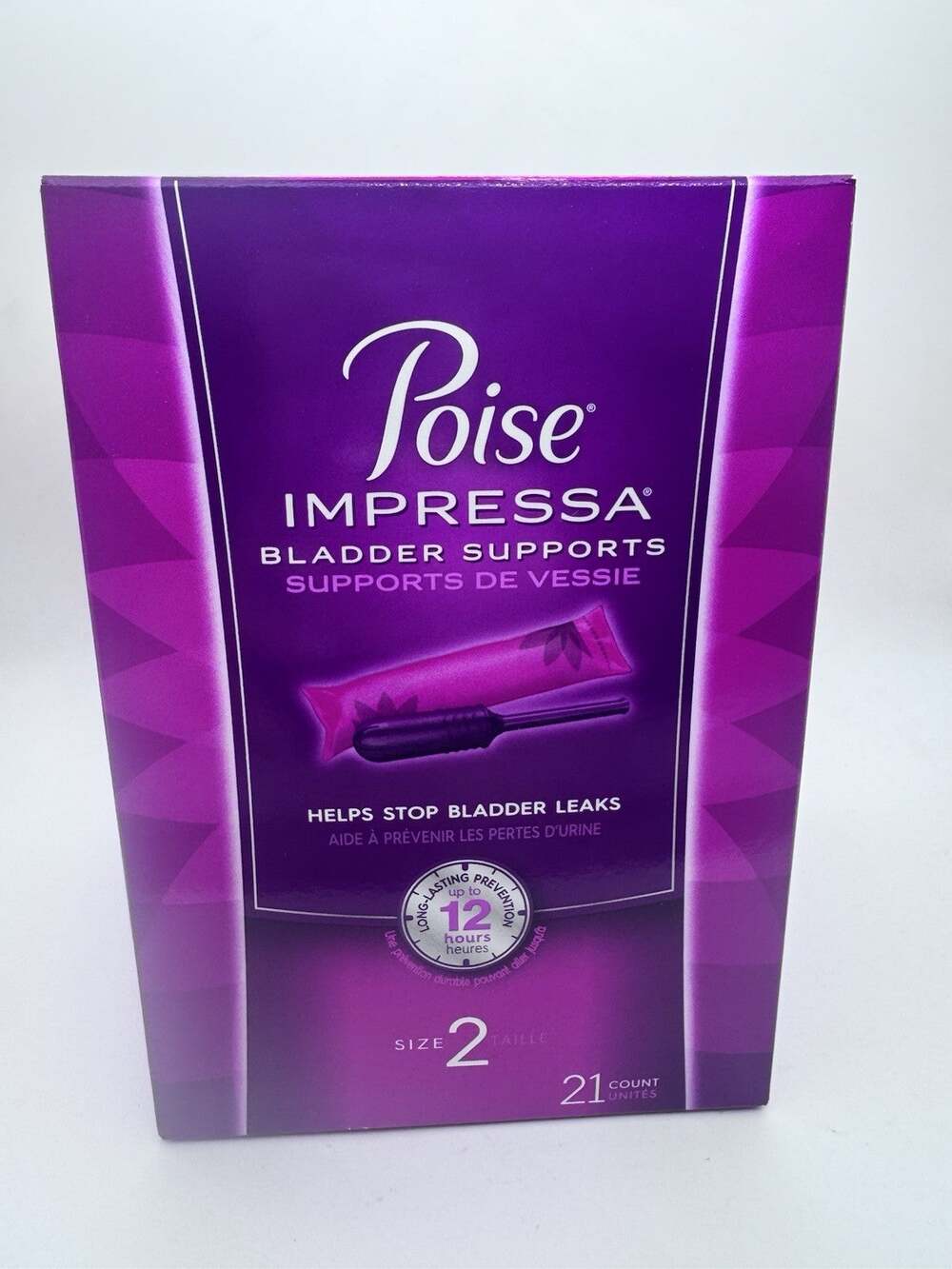 POISE IMPRESSA SIZE 2, 21-pack BRAND NEW EXP 2029